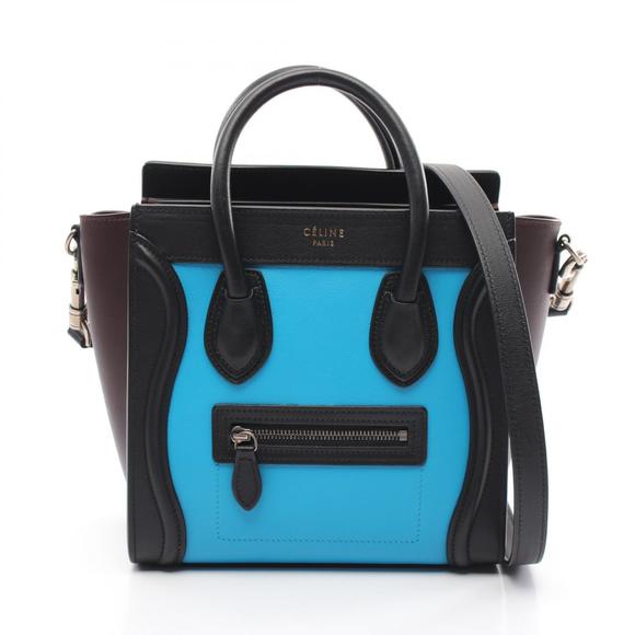 Celine Luggage Nano Shopper Handbag Leather Black - Picture 1 of 6